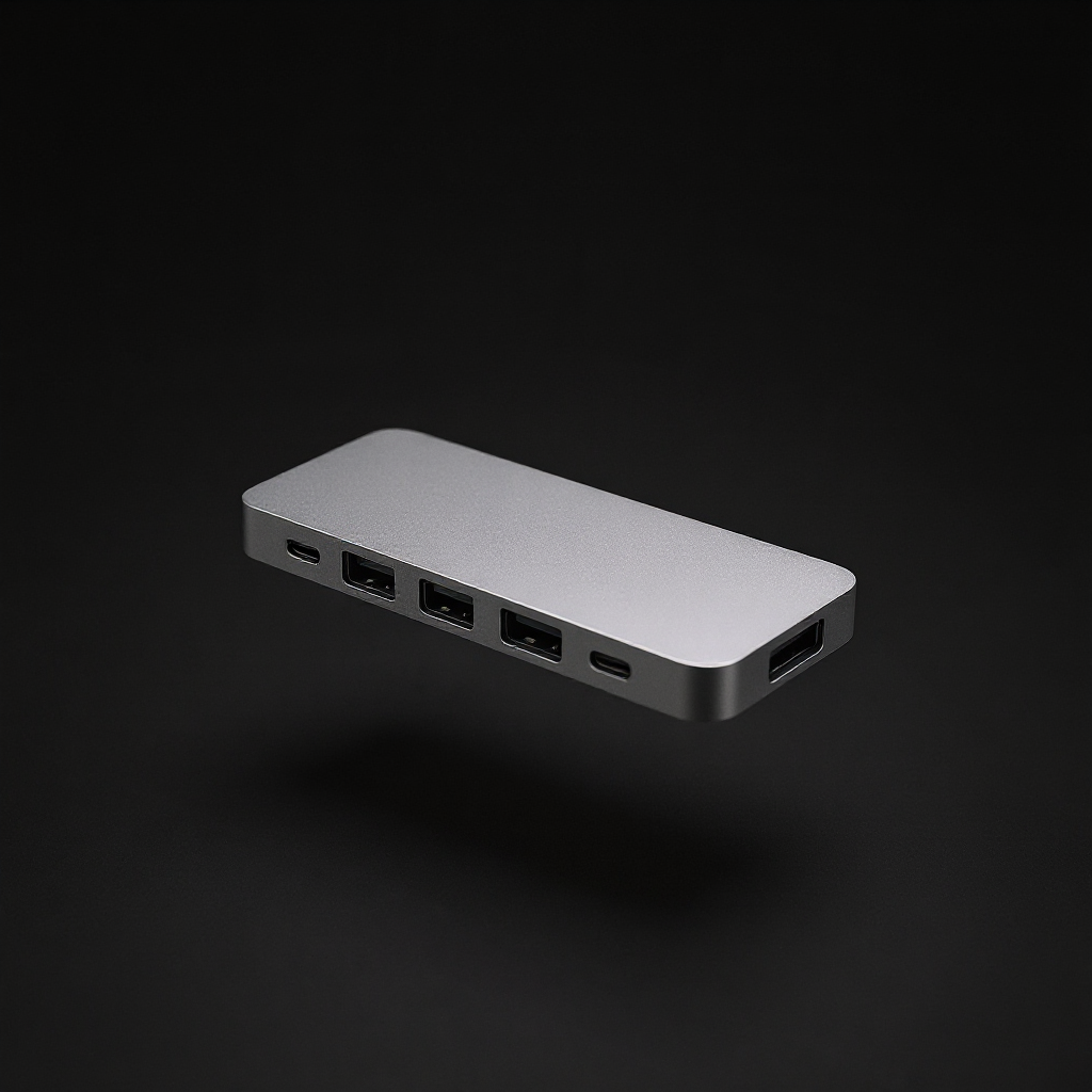 Seven-Port USB-C Hub on charcoal background - studio v2