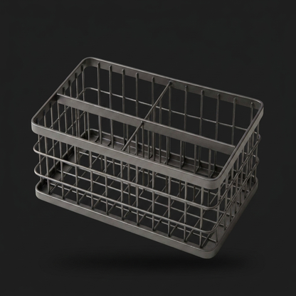 Grid Aluminum Desk Organizer on charcoal background - studio v1